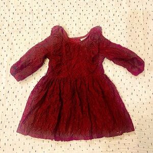 2T Formal Girls Red Flower Lace Holiday/Christmas Dress Cat & Jack